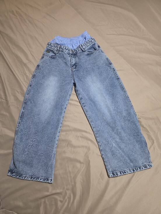 Aelfric Eden Other - Aelfric Eden Mens XS Layered Boxer Jeans Wide Leg Baggy Plaid Waistband Y2K